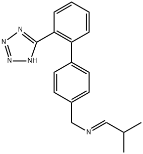 [1,1'-Biphenyl]-4-methanamine, N-(2-methylpropylidene)-2'-(2H-tetrazol-5-yl)-, [N(E)]- Structure