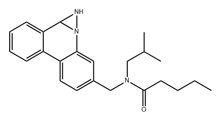 N-((1,10b-Dihydrodiazirino[1,3-f]phenanthridin-4-yl)methyl)-N-isobutylpentanamide Structure