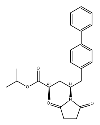 1-Pyrrolidinebutanoic acid, γ-([1,1'-biphenyl]-4-ylmethyl)-α-methyl-2,5-dioxo-, 1-methylethyl ester, (αR,γS)- Structure