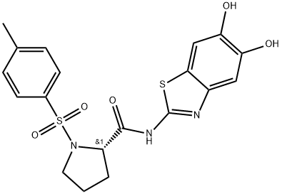 2-Pyrrolidinecarboxamide, N-(5,6-dihydroxy-2-benzothiazolyl)-1-[(4-methylphenyl)sulfonyl]-, (2S)- Structure