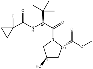 (2S.4R)-methyl 1-((S)-2-(1 -fluorocyclopropanecarboxamido)-3,3-dimethylbutanoyl)-4-hydroxypyrrolidine-2-carboxylate Structure