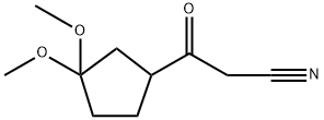 Cyclopentanepropanenitrile, 3,3-dimethoxy-β-oxo- Structure