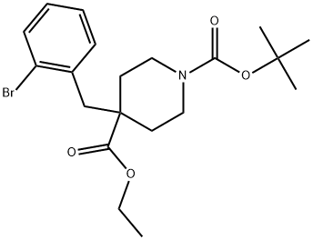 1-(tert-butyl)4-ethyl4-(2-bromobenzyl)piperidine-1,4-dicarboxylate Structure