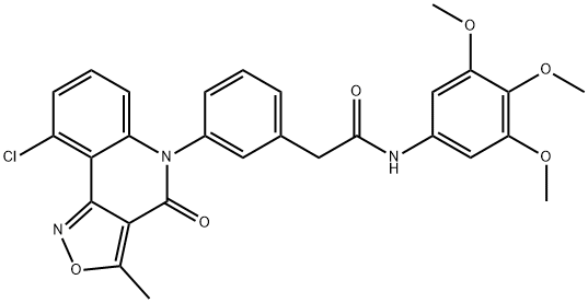 Benzeneacetamide, 3-(9-chloro-3-methyl-4-oxoisoxazolo[4,3-c]quinolin-5(4H)-yl)-N-(3,4,5-trimethoxyphenyl)- 구조식 이미지