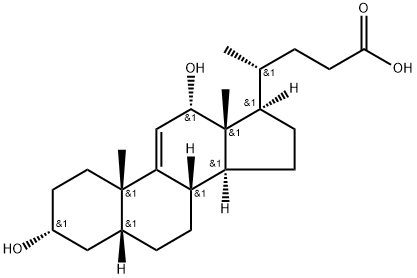 Chol-9(11)-en-24-oic acid, 3,12-dihydroxy-, (3α,5β,12α)- (9CI) 구조식 이미지