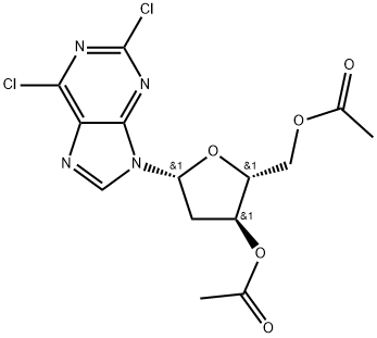 9H-Purine, 2,6-dichloro-9-(3,5-di-O-acetyl-2-deoxy-β-D-erythro-pentofuranosyl)- Structure