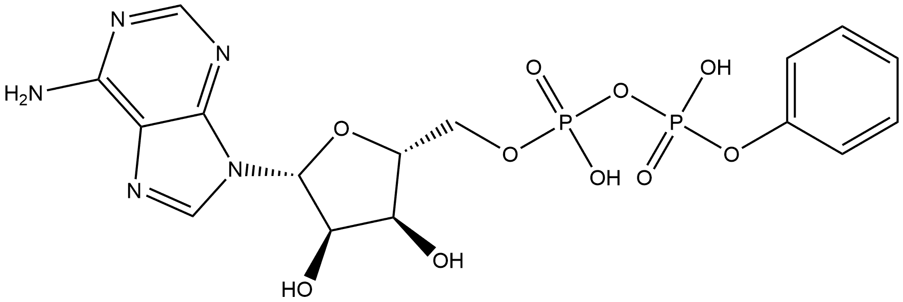 Adenosine 5'-(trihydrogen diphosphate), P'-phenyl ester (9CI) Structure