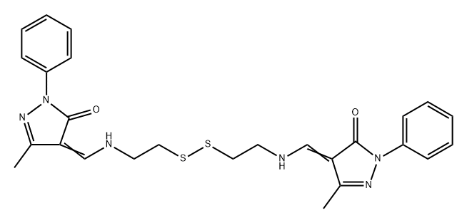 4,4'-[Dithiobis(ethylenenitrilomethylidyne)]bis(3-methyl-1-phenyl-2-pyrazolin-5-one) 구조식 이미지