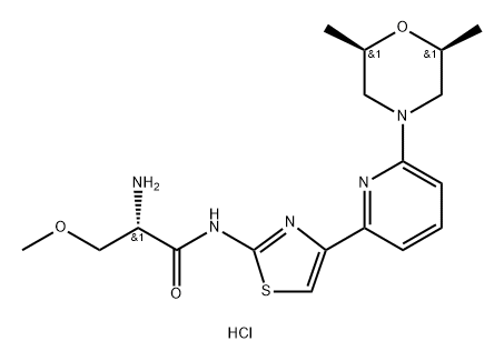 (S)-4-(4-(6-(cis-2,6-dimethylmorpholino)pyridin-2-yl)thiazol-2-yl)-1-methoxy-3- oxobutan-2-aminium chloride Structure