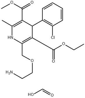 3,5-Pyridinedicarboxylic acid, 2-[(2-aminoethoxy)methyl]-4-(2-chlorophenyl)-1,4-dihydro-6-methyl-, 3-ethyl 5-methyl ester, monoformate (9CI) 구조식 이미지