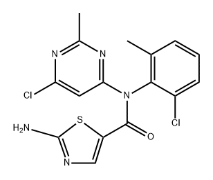 2-Amino-N-(6-chloro-2-methylpyrimidin-4-yl)-N-(2-chloro-6-methylphenyl)thiazole-5-carboxamide Structure
