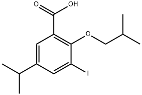 3-Iodo-5-(1-methylethyl)-2-(2-methylpropoxy)benzoic acid Structure