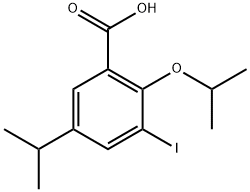 3-Iodo-2-(1-methylethoxy)-5-(1-methylethyl)benzoic acid Structure