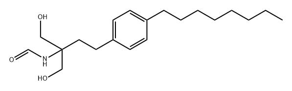 N-(1-Hydroxy-2-(hydroxymethyl)-4-(4-octylphenyl)butan-2-yl)formamide 구조식 이미지