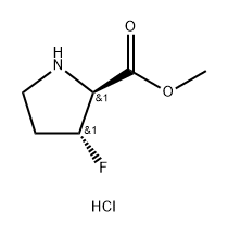 D-Proline, 3-fluoro-, methyl ester, hydrochloride (1:1), (3R)- 구조식 이미지