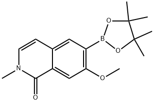 7-Methoxy-2-methyl-6-(4,4,5,5-tetramethyl-1,3,2-dioxaborolan-2-yl)isoquinolin-1(2H)-one 구조식 이미지