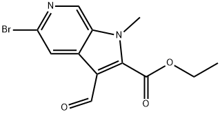 ethyl 5-bromo-3-formyl-1-methyl-1H-pyrrolo[2,3-c]pyridine-2-carboxylate Structure