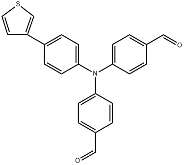 4,4′-((4-(thiophen-3-yl))phenylamino)dibenzaldehyde Structure