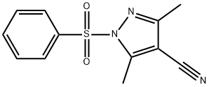 3,5-Dimethyl-1-(benzenesulfonyl)-1H-pyrazol-4-carbonitrile Structure