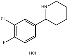 2-(3-chloro-4-fluorophenyl)piperidine hydrochloride Structure