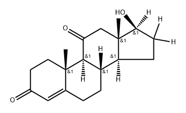 Androst-4-ene-3,11-dione-16,16,17-d3, 17-hydroxy-, (17β)- Structure