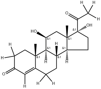 Pregn-4-ene-3,20-dione-2,2,4,6,6,21,21,21-d8, 11,17-dihydroxy-, (11β)- Structure