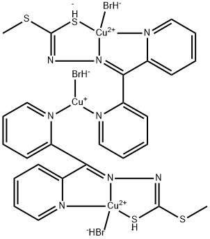 Copper, tribromobis[μ-[methyl N-[di(2-pyridinyl-κN)methylene]carbonodithiohydrazonato-κN,κS']]tri- Structure