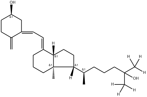 1H-Indene-1-pentanol, octahydro-4-[(2Z)-2-[(5R)-5-hydroxy-2-methylenecyclohexylidene]ethylidene]-ε,7a-dimethyl-α,α-di(methyl-d3)-, (εR,1R,3aS,4E,7aR)- Structure