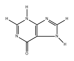 6H-Purin-6-one-2,8-d2, 1,9-dihydro-1,9-d2- Structure