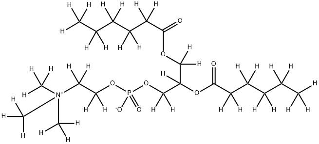 3,5,9-Trioxa-4-phosphapentadecan-1,1,2,2,6,6,7,8,8,11,11,12,12,13,13,14,14,15,15,15-d20-1-aminium, 4-hydroxy-N,N,N-tri(methyl-d3)-10-oxo-7-[(1-oxohexyl-2,2,3,3,4,4,5,5,6,6,6-d11)oxy]-, inner salt, 4-oxide 구조식 이미지