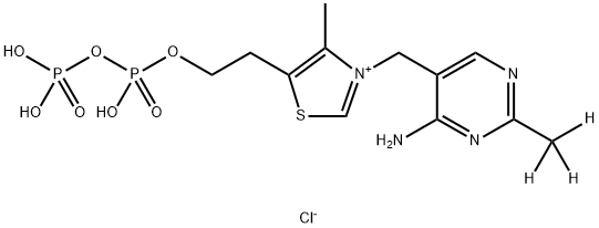 Thiazolium, 3-[[4-amino-2-(methyl-d3)-5-pyrimidinyl]methyl]-4-methyl-5-(4,6,6-trihydroxy-4,6-dioxido-3,5-dioxa-4,6-diphosphahex-1-yl)-, chloride (1:1) Structure
