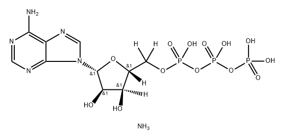 Adenosine-3',4',5',5'-C-d4 5'-(tetrahydrogen triphosphate), ammonium salt (1:4) Structure