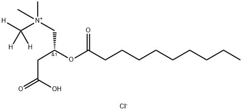 1-Propanaminium, 3-carboxy-N,N-dimethyl-N-(methyl-d3)-2-[(1-oxodecyl)oxy]-, chloride (1:1), (2R)- Structure