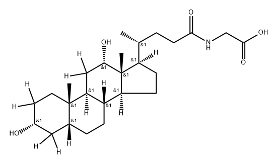Glycine, N-[(3α,5β,12α)-3,12-dihydroxy-24-oxocholan-24-yl-2,2,4,4,11,11-d6]- 구조식 이미지