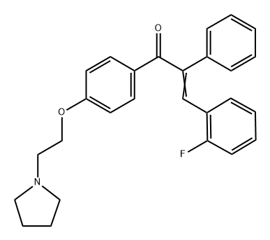 2-Fluoro-α-phenyl-4'-[2-(1-pyrrolidinyl)ethoxy]chalcone Structure