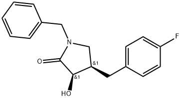 (3R,4R)-4-[(4-Fluorophenyl)methyl]-3-hydroxy-1-(phenylmethyl)-2-pyrrolidinone Structure