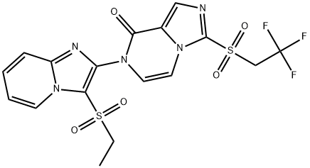 7-3-(Ethylsulfonyl)imidazo1,2-apyridin-2-yl-3-(2,2,2-trifluoroethyl)sulfonylimidazo1,5-apyrazin-8(7H)-one Structure