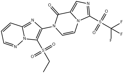 7-3-(Ethylsulfonyl)imidazo1,2-bpyridazin-2-yl-3-(trifluoromethyl)sulfonylimidazo1,5-apyrazin-8(7H)-one Structure