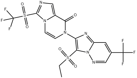 7-3-(Ethylsulfonyl)-7-(trifluoromethyl)imidazo1,2-bpyridazin-2-yl-3-(trifluoromethyl)sulfonylimidazo1,5-apyrazin-8(7H)-one Structure