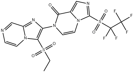 7-3-(Ethylsulfonyl)imidazo1,2-apyrazin-2-yl-3-(1,1,2,2,2-pentafluoroethyl)sulfonylimidazo1,5-apyrazin-8(7H)-one Structure