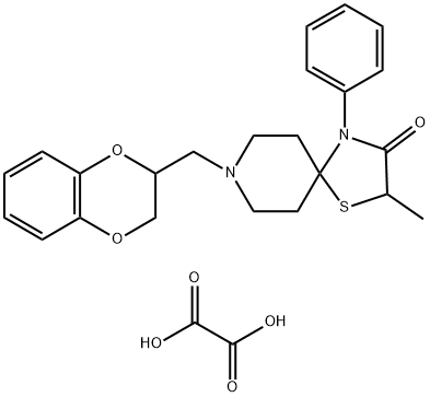 8-((2,3-Dihydrobenzo[b][1,4]dioxin-2-yl)methyl)-2-methyl-4-phenyl-1-thia-4,8-diazaspiro[4.5]decan-3-one oxalate Structure