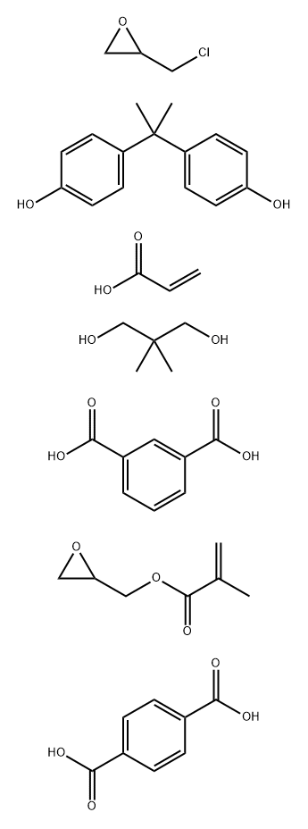 1,3-Benzenedicarboxylic acid, polymer with 1,4-benzenedicarboxylic acid, (chloromethyl)oxirane polymer with 4,4-(1-methylethylidene)bisphenol 2-propenoate, 2,2-dimethyl-1,3-propanediol and oxiranylmethyl 2-methyl-2-propenoate Structure