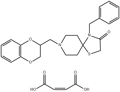 4-Benzyl-8-((2,3-dihydrobenzo[b][1,4]dioxin-2-yl)methyl)-1-thia-4,8-diazaspiro[4.5]decan-3-one maleate Structure