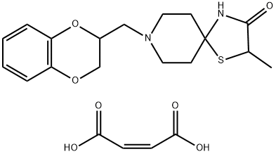 8-((2,3-Dihydrobenzo[b][1,4]dioxin-2-yl)methyl)-2-methyl-1-thia-4,8-diazaspiro[4.5]decan-3-one maleate 구조식 이미지