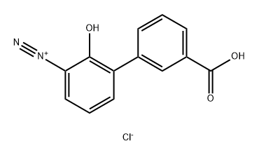 [1,1'-Biphenyl]-3-diazonium, 3'-carboxy-2-hydroxy-, chloride (1:1) 구조식 이미지