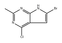 6-Bromo-4-chloro-2-methyl-7H-pyrrolo[2,3-d]pyrimidine Structure