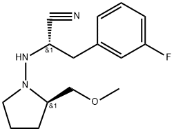 Benzenepropanenitrile, 3-fluoro-α-[[(2R)-2-(methoxymethyl)-1-pyrrolidinyl]amino]-, (αS)- Structure