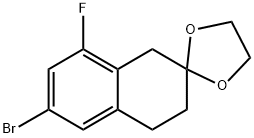 Spiro[1,3-dioxolane-2,2'(1'H)-naphthalene], 6'-bromo-8'-fluoro-3',4'-dihydro- Structure