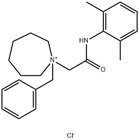 1H-Azepinium, 1-[2-[(2,6-dimethylphenyl)amino]-2-oxoethyl]hexahydro-1-(phenylmethyl)-, chloride (1:1) 구조식 이미지