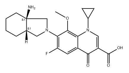 7-((3aR,7aS)-3a-Aminooctahydro-2H-isoindol-2-yl)-1-cyclopropyl-6-fluoro-8-methoxy-4-oxo-1,4-dihydroquinoline-3-carboxylic acid 구조식 이미지